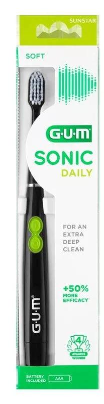 Gum Sonic Daily Batteriebetriebene Schallbürste Soft Black 1 Stk