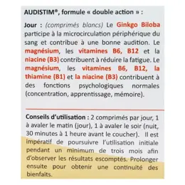 Audistim Jour/Nuit Bonne audition Réduction de la fatigue  Stress Endormissement 60 comprimés