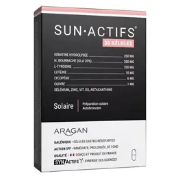 Aragan - Synactifs - Sunactifs® - Autobronzant - Kératine, Sélénium - 30 gélules