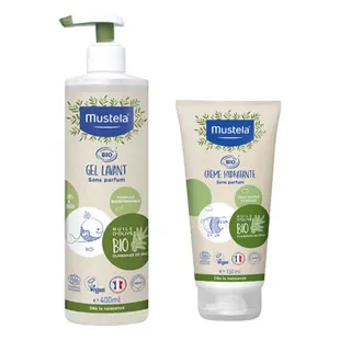 Mustela – Set Bagno e Cura Biologico: Gel Detergente 400 ml + Crema Viso 150 ml