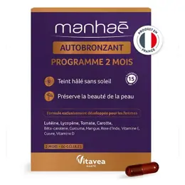 Manhaé - Autobronzant - Teint hâlé sans soleil - Préserve la beauté de la peau - 60 gélules