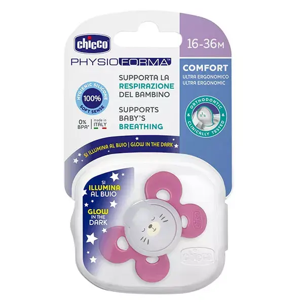 Chicco Pacifier Physio Comfort Silicone +16m Pink + Sterilisation Box