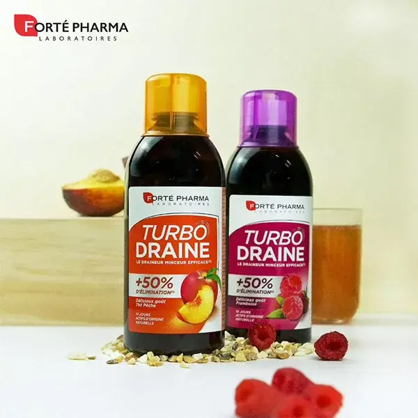 Forte Pharma TurboDraine Slimming Drink Raspberry Pack of 2 x 500ml PROMO
