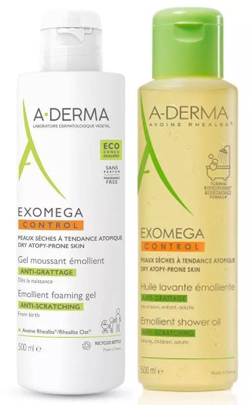A-Derma Exomega Reinigungsgel 500 ml + Duschöl 500 ml