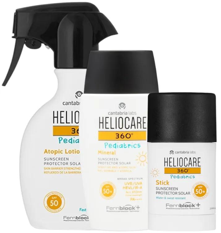 Heliocare Pediatrics SPF50 Stick 20 g + Körper 250 ml + Mineralgesicht 50 ml