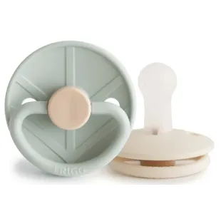 Frigg Little Viking Pacifier Block Silicone Viking Sage/Cream +6m 2 units