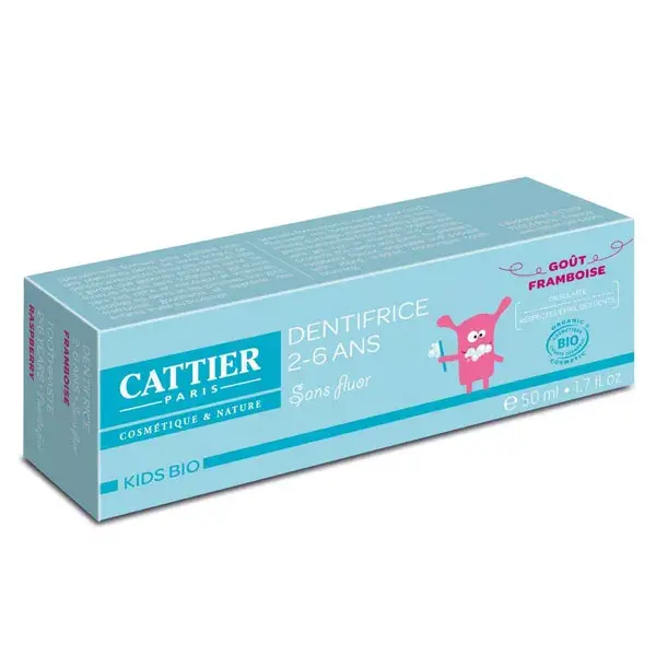 Cattier Dentifricio 2-6 Anni Gusto Lampone 50 ml