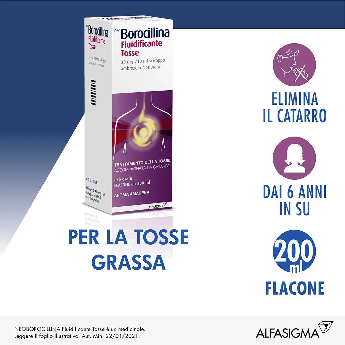 Neoborocillina Fluidificante Tosse Sciroppo Ambroxolo 200 ml