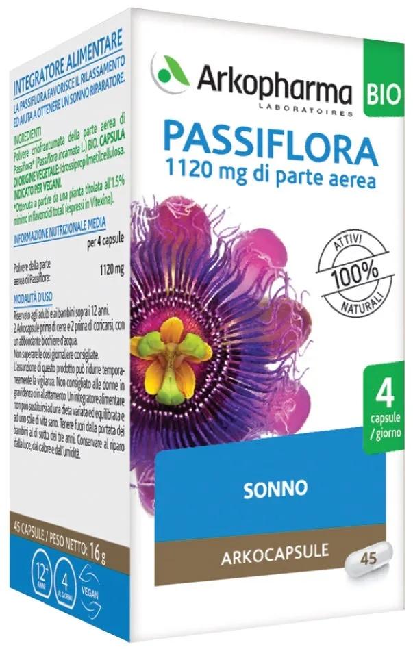 Arkocapsule Passiflora Bio Integratore Per Benessere Mentale e Sonno 45 Capsule