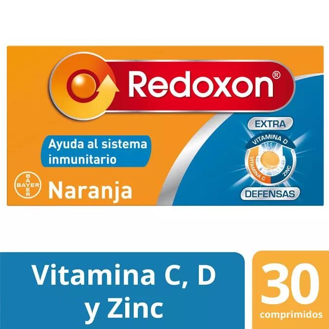 Redoxon Extra Defensas Vitamina D, Vitamina C y Zinc 30 Comprimidos Efervescentes Naranja