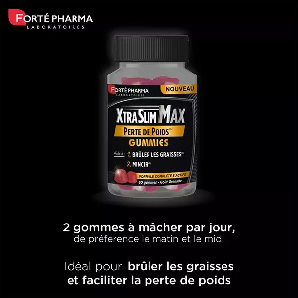 Forté Pharma XtraSlim Max Gummies Perte de Poids Minceur Brule graisse 60 Gommes
