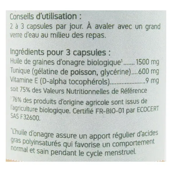 Nat & Form Bio Onagra + Vitamina E 120 cápsulas