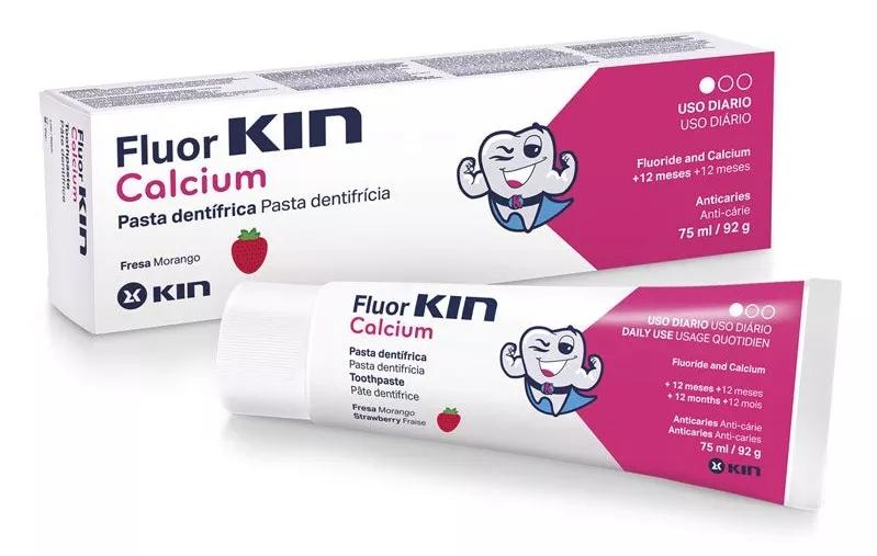 Imagen de Kin FluorKin Calcium Pasta Dentífrica Fresa 75 ml