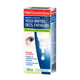 Mercurochrome Gouttes 3 en 1 Yeux Secs Irrités Fatigués 10ml