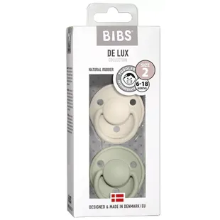 Bibs Chupetes De Lux Talla 2 6-18 Meses Blanco y Verde 2 Uds