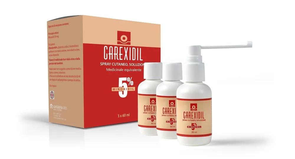 Carexidil Soluzione Cutanea 5% Spray 3 Flaconi 60 ml