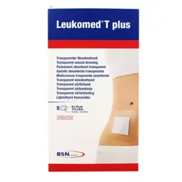 BSN Médical Leukomed T+ Pansement Non Tissé Adhésif 8 x 15cm 5 Unités