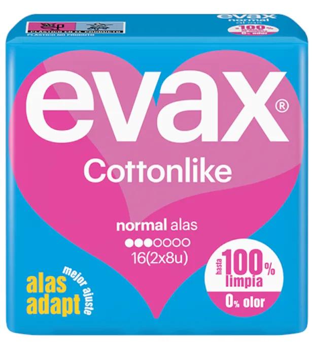 Evax Cottonlike Compresses Ailées Normales 16 unités