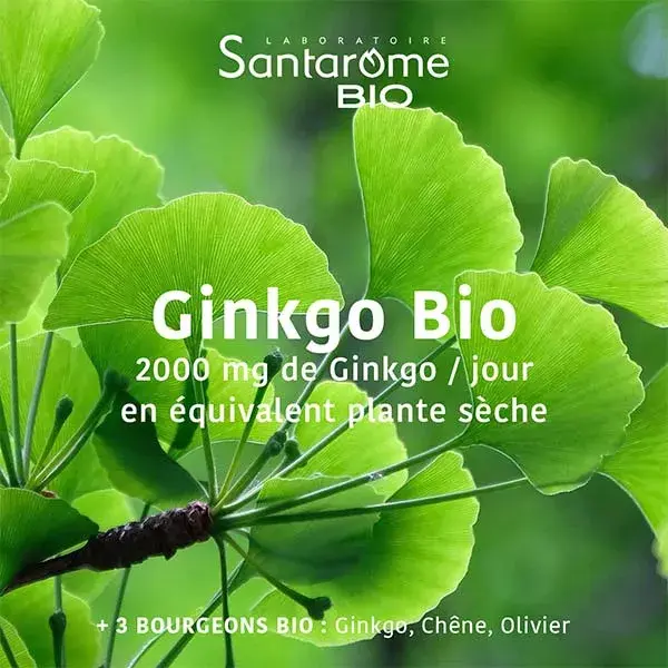Santarome Bio - Gingko Bio 2000 - Renforce la mémoire - 20 ampoules