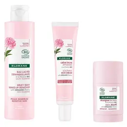 Klorane Routine Visage Apaisante Peaux Sensibles à la Pivoine Bio