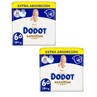 Dodot Sensitive Extra Taille 6+ 2x44 unités
