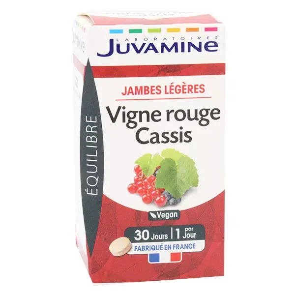 Juvamine Jambes Légères Vigne Rouge Cassis 30 comprimés
