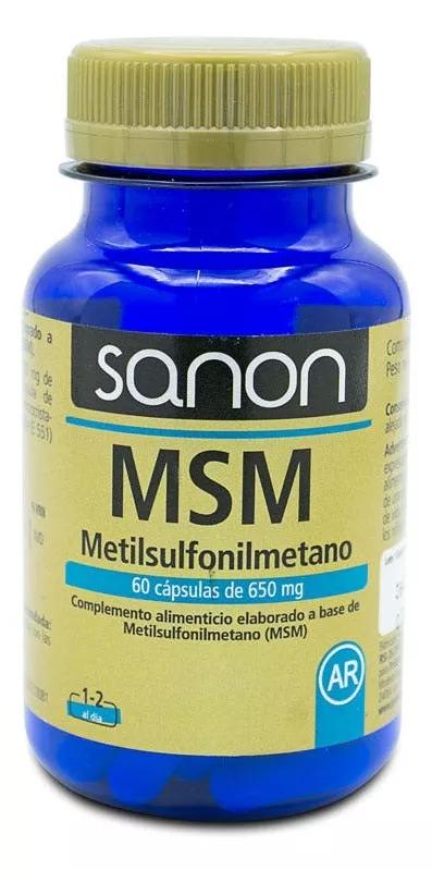 Sanon MSM Metilsulfonilmetano 650 mg 60 Cápsulas