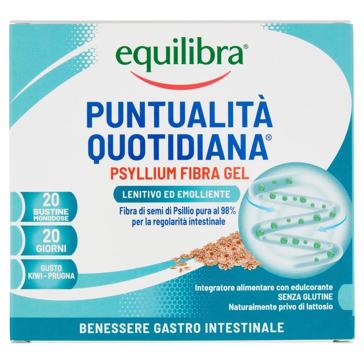 Equilibra Psyllium Fibra-Gel Integratore Benessere Gastrointestinale 20 Bustine