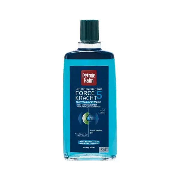Petrole Hahn Bleu Lotion Tonique Force 5 Protection Cheveux Blancs ou Gris 300ml