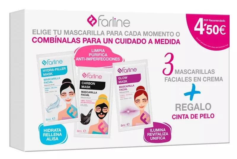 Kit Farline 3 Mascarillas Faciales + REGALO Cinta - Atida