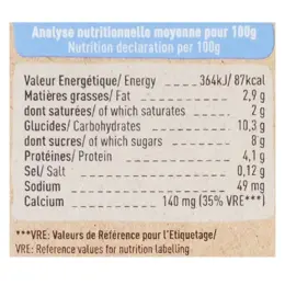 Babybio Desserts Lactés Gourde Brassé Nature Sucré +6m Bio 4 x 85g