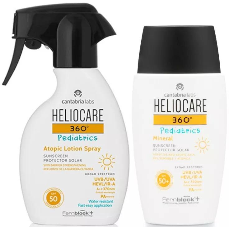 Heliocare 360 Pediatrics SPF50 Atopic Skin Spray Lotion 250 ml + Pediatrics Mineral SPF50+ 50 ml