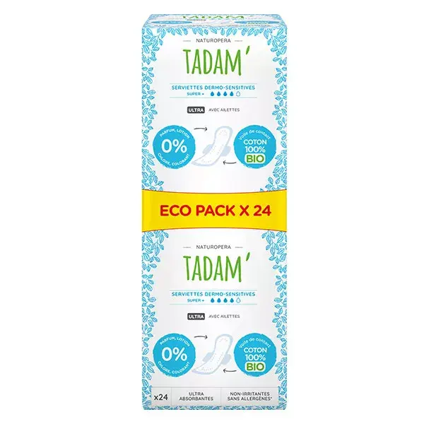 Tadam' Feminine Hygiene Pads Dermo-Sensitive Super 24 units