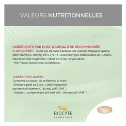 Biocyte Acérola 1100mg Bio 20 comprimés à croquer