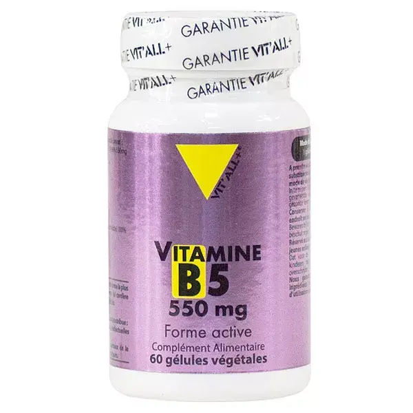 Vit'all+ Vitamine B5 550mg 60 gélules végétales