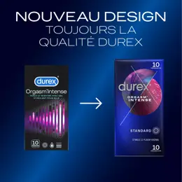 Durex Préservatifs Orgasm' Intense - 10 Préservatifs Stimulants et Texturés