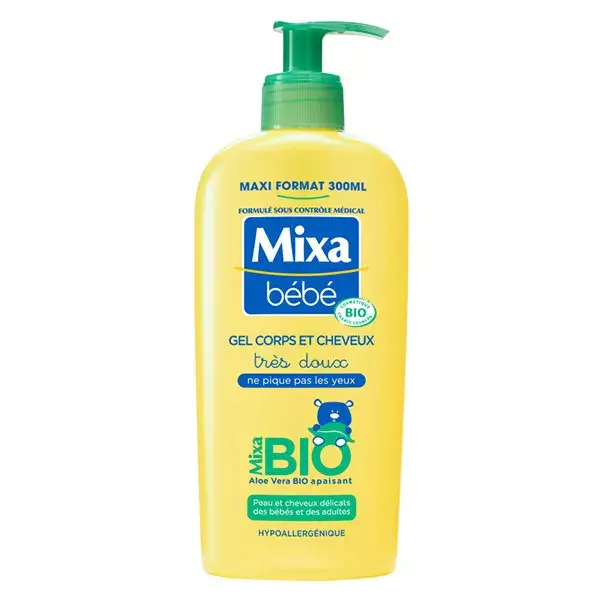 Mixa Bébé Gel 2 en 1 Corps et Cheveux Bio 300ml