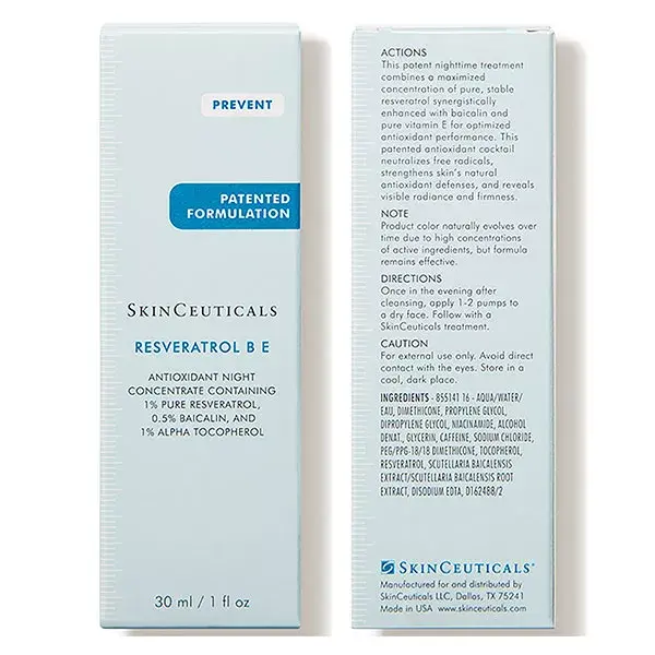 SkinCeuticals Antioxydants Resveratrol B E Sérum Réparateur Nuit Visage 30ml
