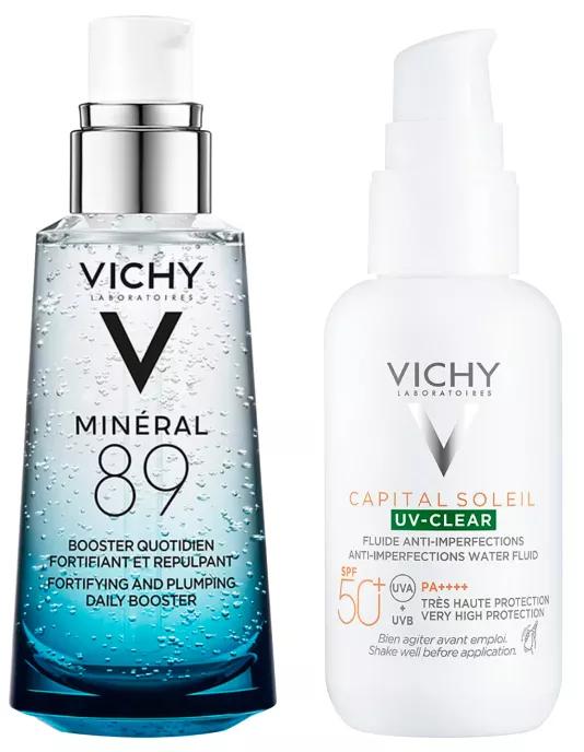 Vichy Minéral 89 50 ml + Fluide UV Transparent Capital Soleil SPF50 40 ml