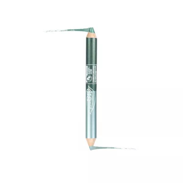 PurobioCosmetics Lápiz de Ojos Duo Night 01 Kajal Turquesa Sombra Verde Esmeralda 2,8g