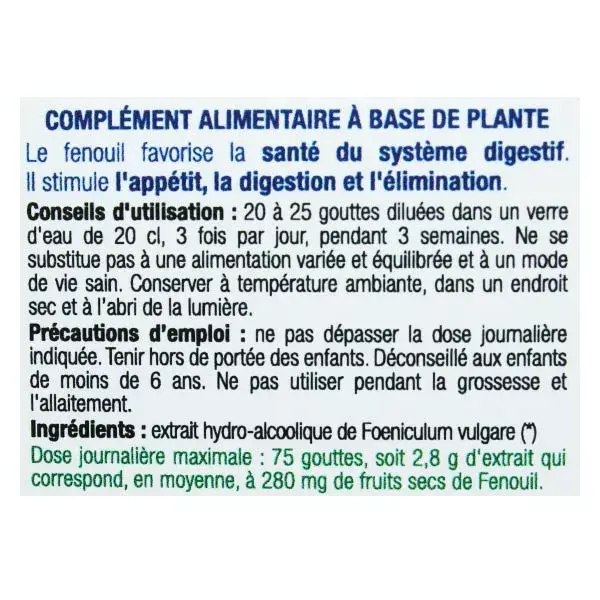 Ladrôme Extrait de Plante Fraîche Fenouil Bio 50ml
