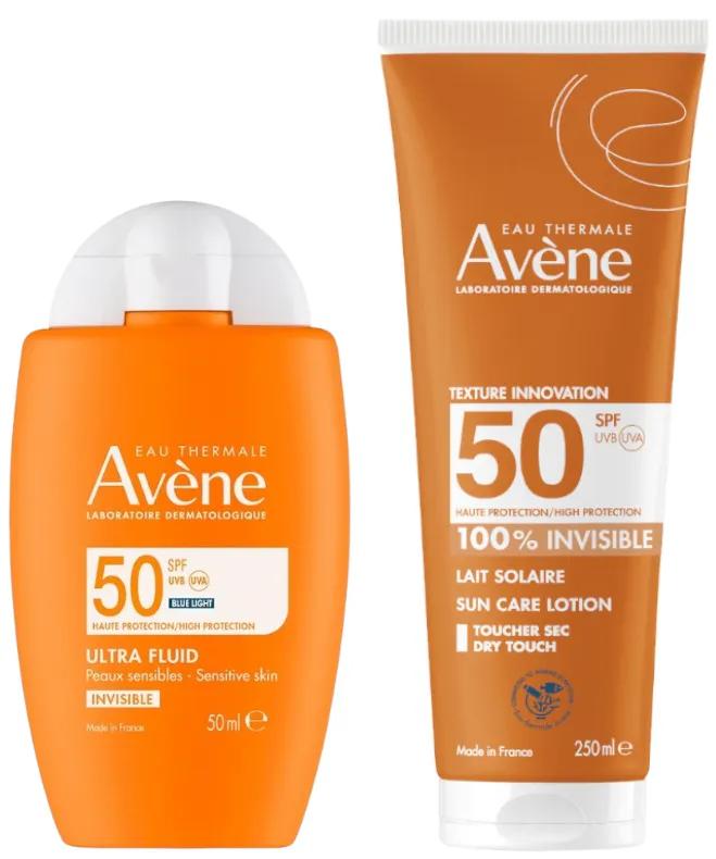 Avène Ultra Fluide Invisible SPF50 50 ml + Lait SPF50+ 250 ml