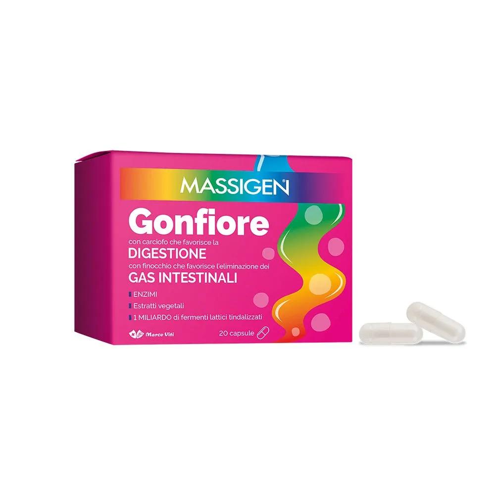 Massigen Gonfiore Integratore Per Eliminare Gas Intestinali 20 Capsule