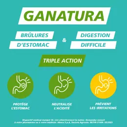 GANatura 100% Naturel Brûlures d'estomac et digestion difficile - 45 Comprimés