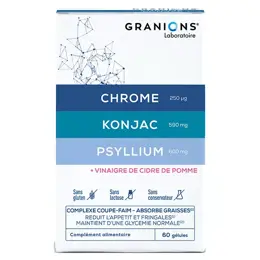 Granions Coupe Faim Konjac Psyllium Chrome Boite de 60 gélules