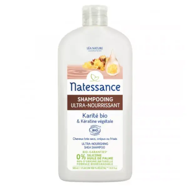 Natessance Ultra Nourishing Shampoo Organic Shea Butter and Vegetable Keratin 500ml