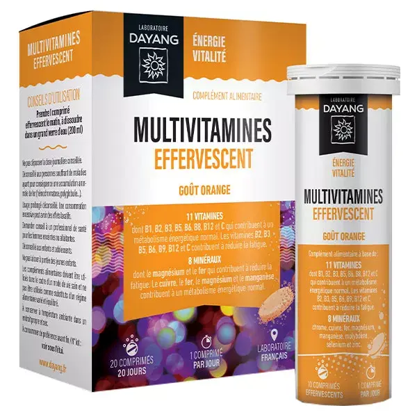 Dayang Multivitamines Effervescent Goût Orange 20 comprimés