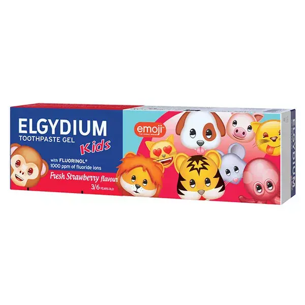 Elgydium Bébé & Enfant Dentifrice Kids 3-6 ans Emoji Goût Fraise Givrée 50ml