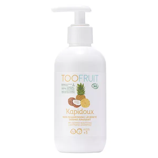 Toofruit Enfant Cheveux Kapidoux Shampoing Dermo Apaisant Ananas Coco Bio 200ml