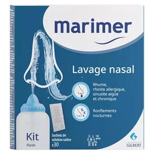 Marimer Kit Lavaggio Nasale 1 Flacone + 30 bistine di Soluzione Salina